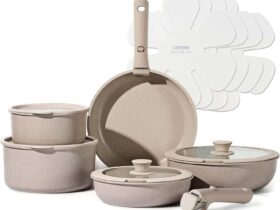 Carote taupe pots and pans 15 pcs nonstick cookware taupe pots and pans