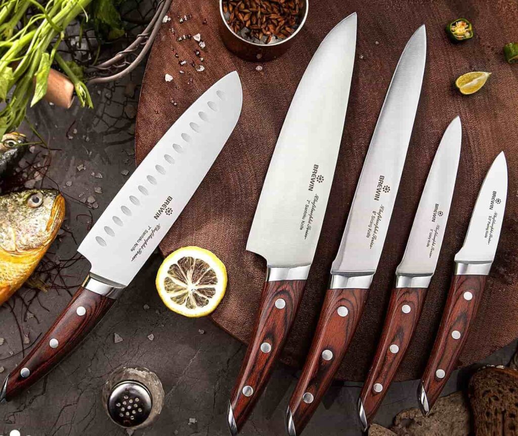 Brewin Chefilosophi Japanese chef knife set 5 pcs, everything a kitchen needs Brewin Chefilosophi Japanese chef knife set 5 pcs, everything a kitchen needs