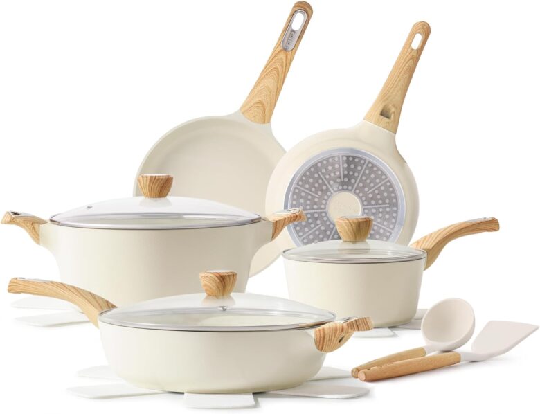Sensarte Nonstick Ceramic Cookware Set 14-Piece Kitchen Must-Have!