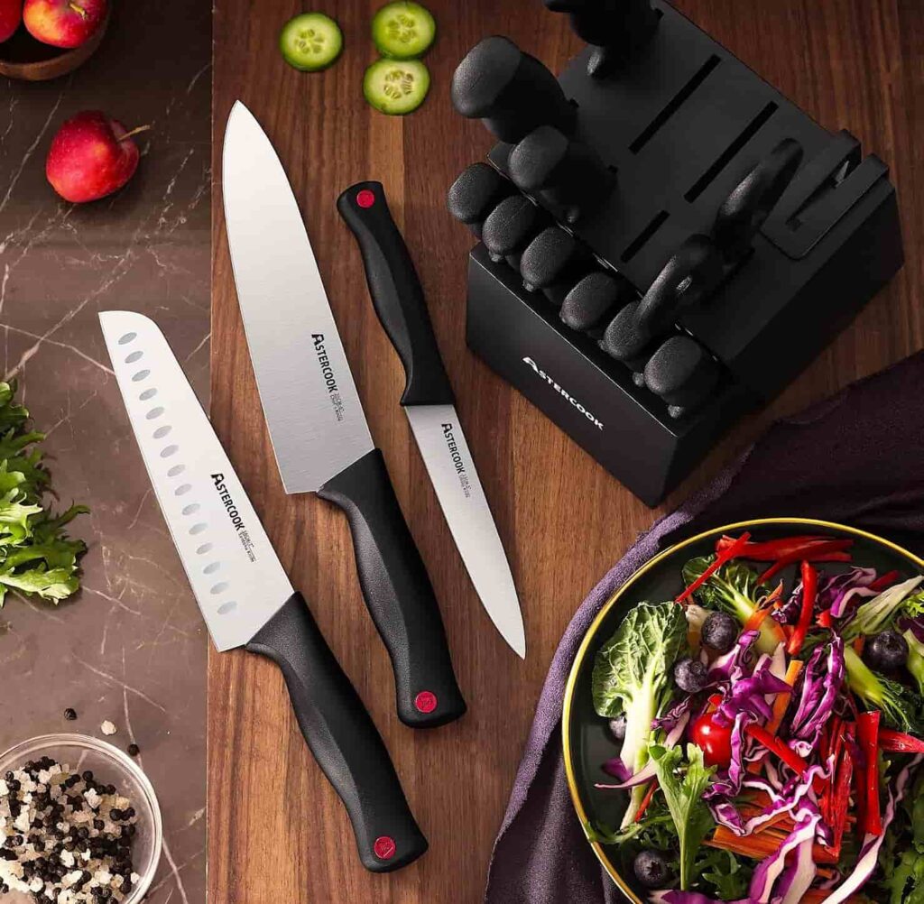 Astercook 15 piece knife set perfect for home cooking Astercook 15 piece knife set perfect for home cooking