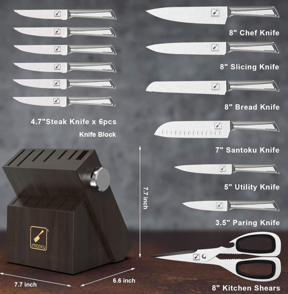 imarku G14 Knife Sets With Block, different sizes different size imarku G14 Knife Sets With Block, different sizes