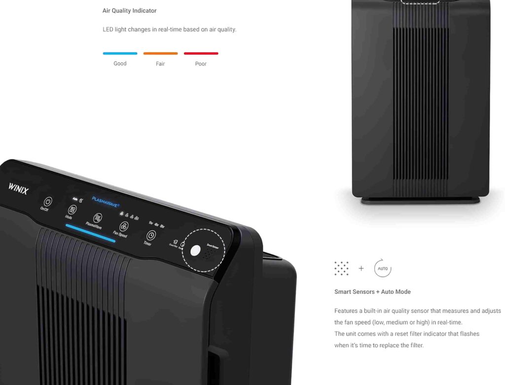 winix 5500-2 air purifier Smart Features winix 5500-2 air purifier Smart Features